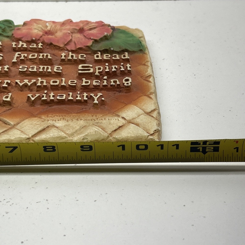 Vintage Abbey Press Romans 8:11 Phillips Translation Wall Plaque Basketweave - Picture 4 of 5